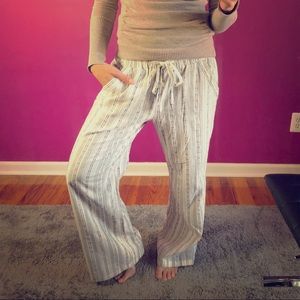 1 pair striped wide leg lounge pants with pockets!